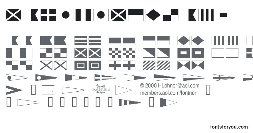 Schriftart MaritimeFlags – Alphabet, Zahlen, spezielle Symbole