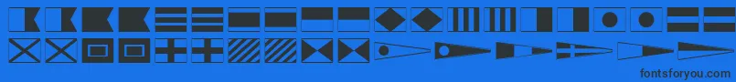 MaritimeFlags Font – Black Fonts on Blue Background