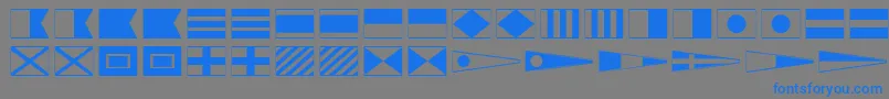 MaritimeFlags Font – Blue Fonts on Gray Background