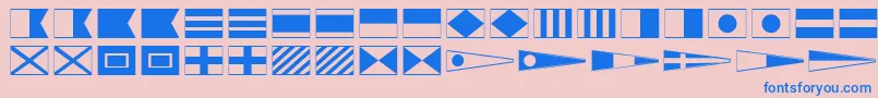 MaritimeFlags Font – Blue Fonts on Pink Background