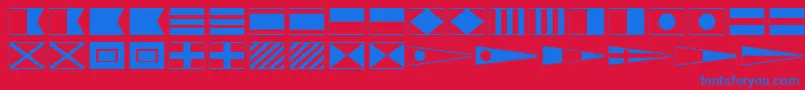 MaritimeFlags Font – Blue Fonts on Red Background