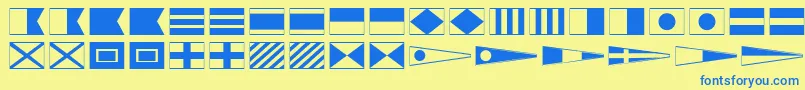 MaritimeFlags-fontti – siniset fontit keltaisella taustalla