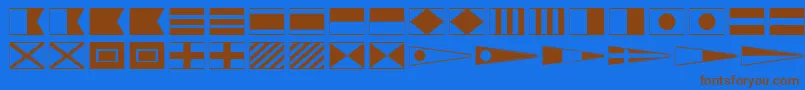 MaritimeFlags Font – Brown Fonts on Blue Background