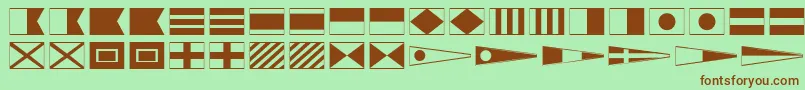 MaritimeFlags Font – Brown Fonts on Green Background