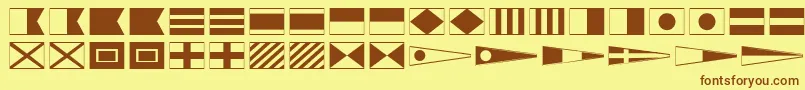 MaritimeFlags Font – Brown Fonts on Yellow Background