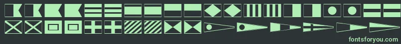 MaritimeFlags Font – Green Fonts on Black Background