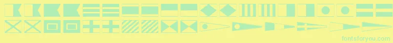 Saiba mais sobre a fonte MaritimeFlags Fonte MaritimeFlags – fontes verdes em um fundo amarelo