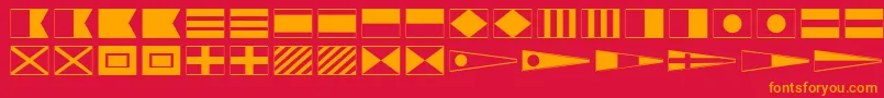 MaritimeFlags Font – Orange Fonts on Red Background