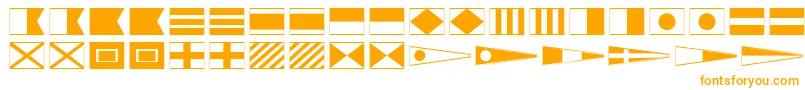 Lisätietoja MaritimeFlags-fontista MaritimeFlags-fontti – oranssit fontit valkoisella taustalla