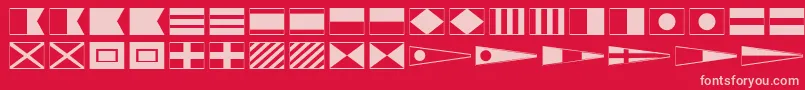 MaritimeFlags Font – Pink Fonts on Red Background