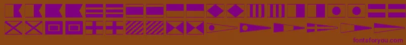 MaritimeFlags Font – Purple Fonts on Brown Background
