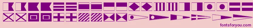 Fonte MaritimeFlags – fontes roxas em um fundo rosa