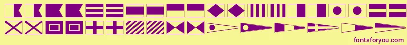 MaritimeFlags Font – Purple Fonts on Yellow Background
