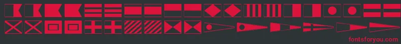 MaritimeFlags Font – Red Fonts on Black Background