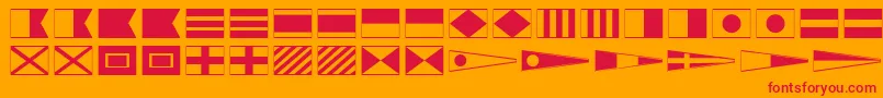 fuente MaritimeFlags – Fuentes Rojas Sobre Fondo Naranja