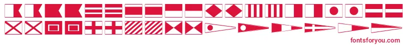 MaritimeFlags-fontti – punaiset fontit valkoisella taustalla