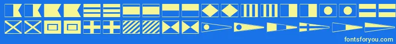 MaritimeFlags Font – Yellow Fonts on Blue Background