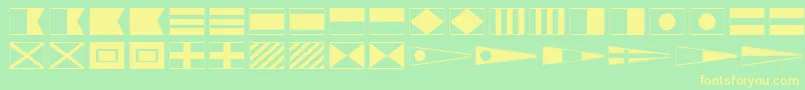 fuente MaritimeFlags – Fuentes Amarillas Sobre Fondo Verde