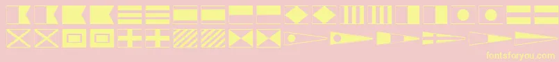 MaritimeFlags Font – Yellow Fonts on Pink Background