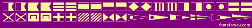 MaritimeFlags Font – Yellow Fonts on Purple Background