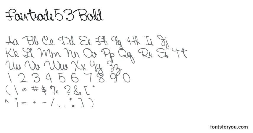A fonte Fairtrade53Bold – alfabeto, números, caracteres especiais