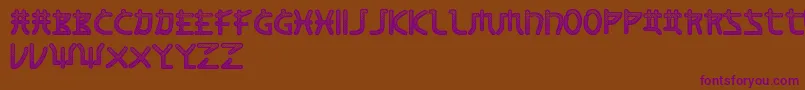 Screen-fontti – violetit fontit ruskealla taustalla