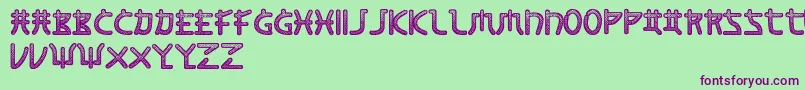 Screen-Schriftart – Violette Schriften auf grünem Hintergrund