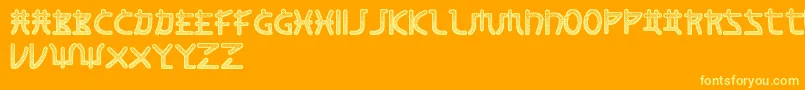 Screen-Schriftart – Gelbe Schriften auf orangefarbenem Hintergrund