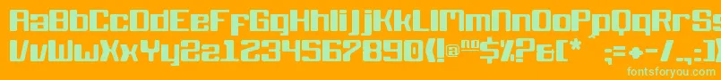 KbBlackwolf Font – Green Fonts on Orange Background