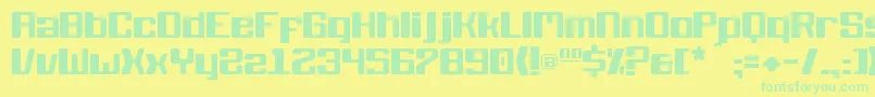 KbBlackwolf Font – Green Fonts on Yellow Background