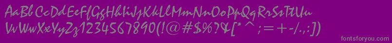 Staccato222Bt Font – Gray Fonts on Purple Background