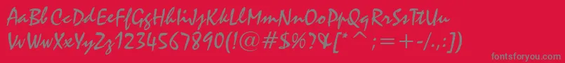 Staccato222Bt Font – Gray Fonts on Red Background