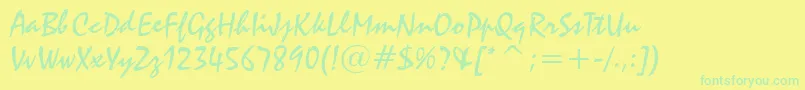 Police Staccato222Bt – polices vertes sur fond jaune