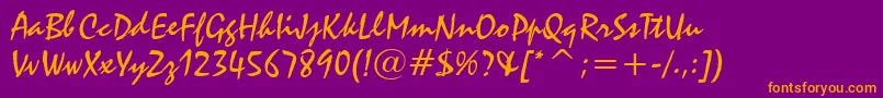 Staccato222Bt Font – Orange Fonts on Purple Background