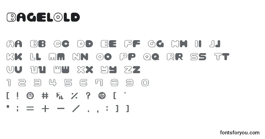 Fuente BagelOld - alfabeto, números, caracteres especiales