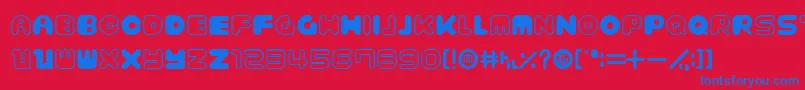 BagelOld Font – Blue Fonts on Red Background