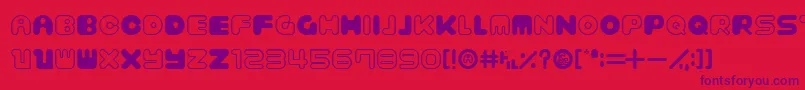 BagelOld-Schriftart – Violette Schriften auf rotem Hintergrund