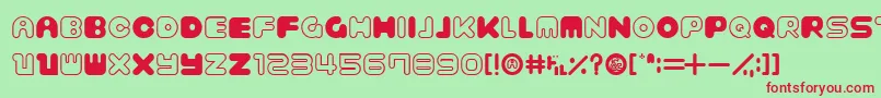 BagelOld Font – Red Fonts on Green Background