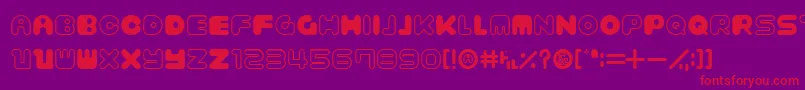 フォントBagelOld – 紫の背景に赤い文字