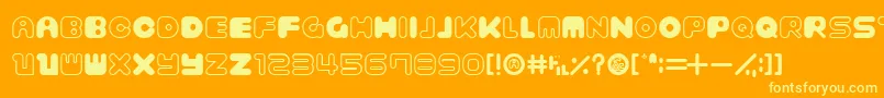BagelOld-Schriftart – Gelbe Schriften auf orangefarbenem Hintergrund