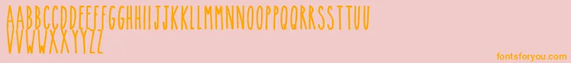TheskinnyBold-Schriftart – Orangefarbene Schriften auf rosa Hintergrund