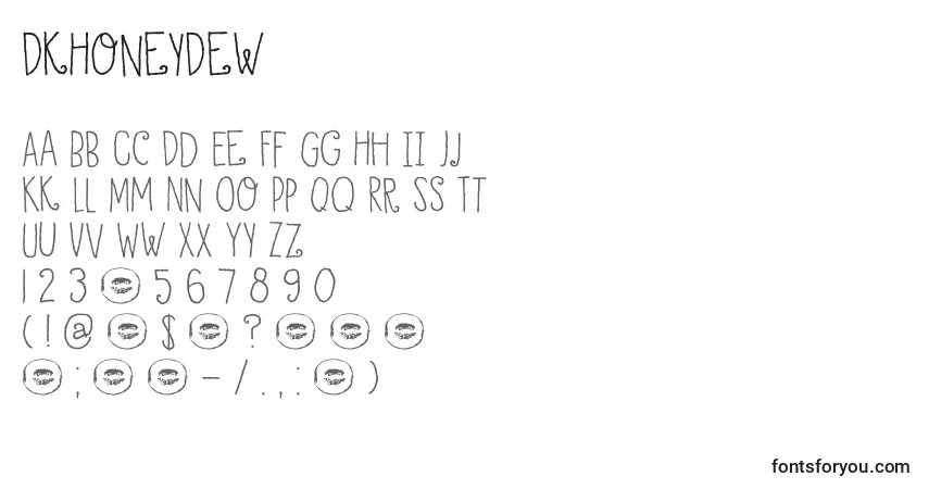 Czcionka DkHoneyDew – alfabet, cyfry, specjalne znaki