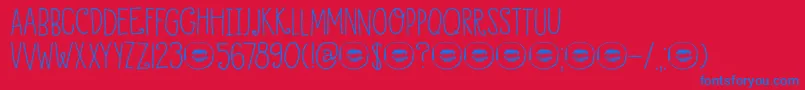 DkHoneyDew Font – Blue Fonts on Red Background