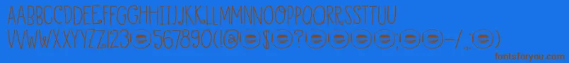 DkHoneyDew Font – Brown Fonts on Blue Background