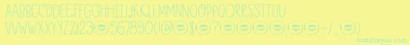 DkHoneyDew-Schriftart – Grüne Schriften auf gelbem Hintergrund
