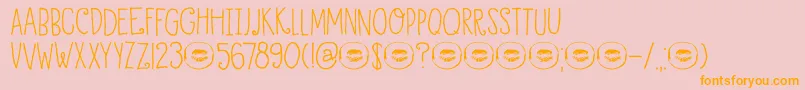 DkHoneyDew Font – Orange Fonts on Pink Background