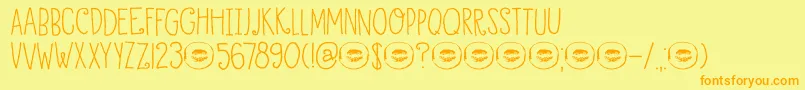 DkHoneyDew Font – Orange Fonts on Yellow Background