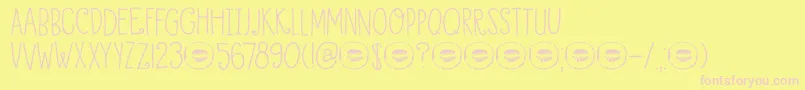 fuente DkHoneyDew – Fuentes Rosadas Sobre Fondo Amarillo