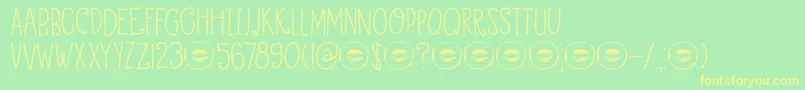 DkHoneyDew-Schriftart – Gelbe Schriften auf grünem Hintergrund