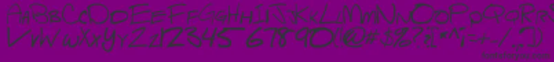 Шрифт ScriptOfSheep – чёрные шрифты на фиолетовом фоне
